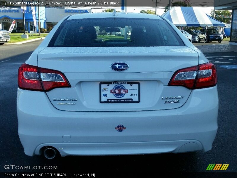 Crystal White Pearl / Slate Black 2016 Subaru Legacy 2.5i Limited