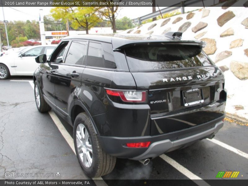 Santorini Black Metalllic / Ebony/Ebony 2016 Land Rover Range Rover Evoque SE