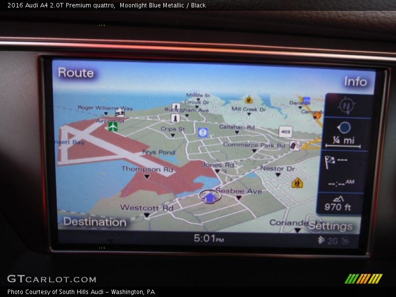 Moonlight Blue Metallic / Black 2016 Audi A4 2.0T Premium quattro