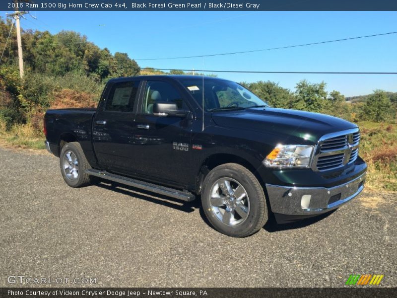 Black Forest Green Pearl / Black/Diesel Gray 2016 Ram 1500 Big Horn Crew Cab 4x4