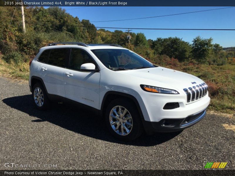 Bright White / Black/Light Frost Beige 2016 Jeep Cherokee Limited 4x4