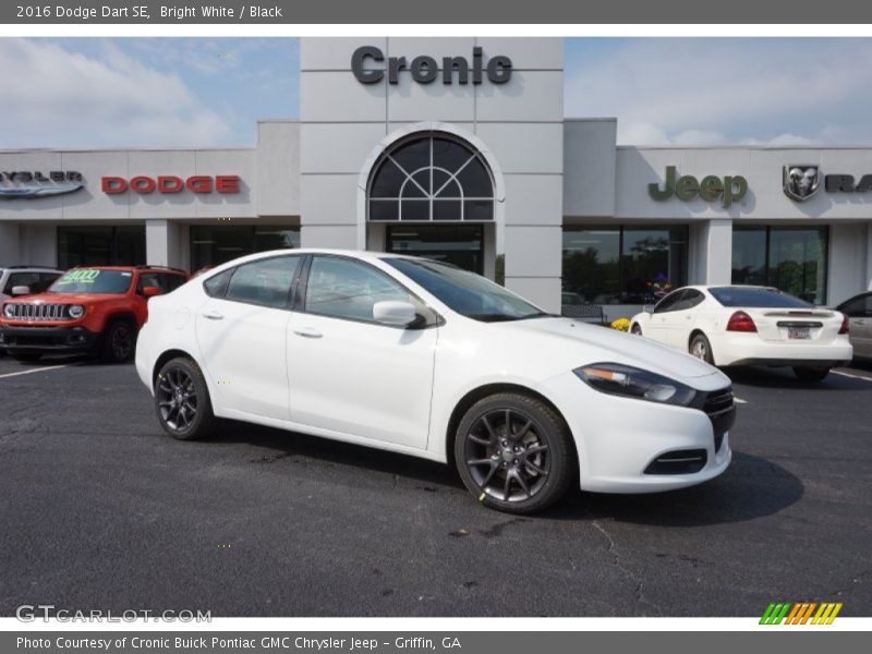 Bright White / Black 2016 Dodge Dart SE