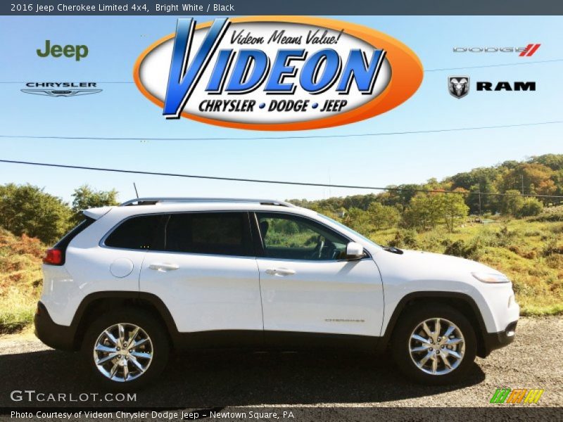 Bright White / Black 2016 Jeep Cherokee Limited 4x4