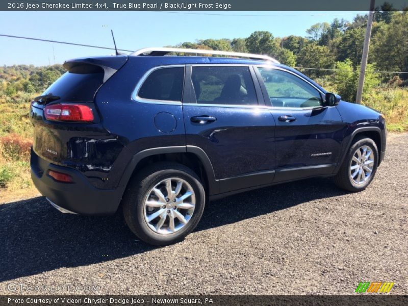 True Blue Pearl / Black/Light Frost Beige 2016 Jeep Cherokee Limited 4x4
