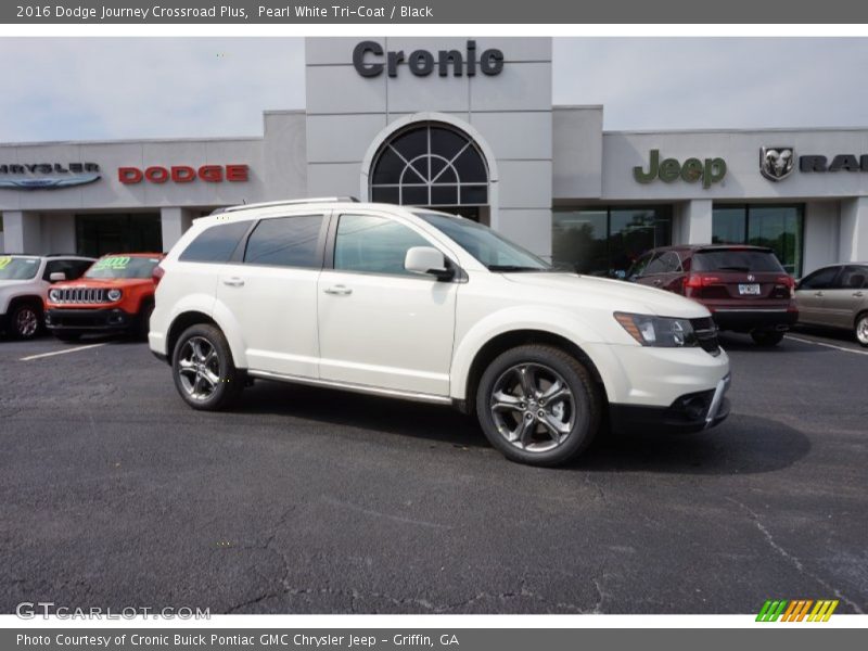 Pearl White Tri-Coat / Black 2016 Dodge Journey Crossroad Plus