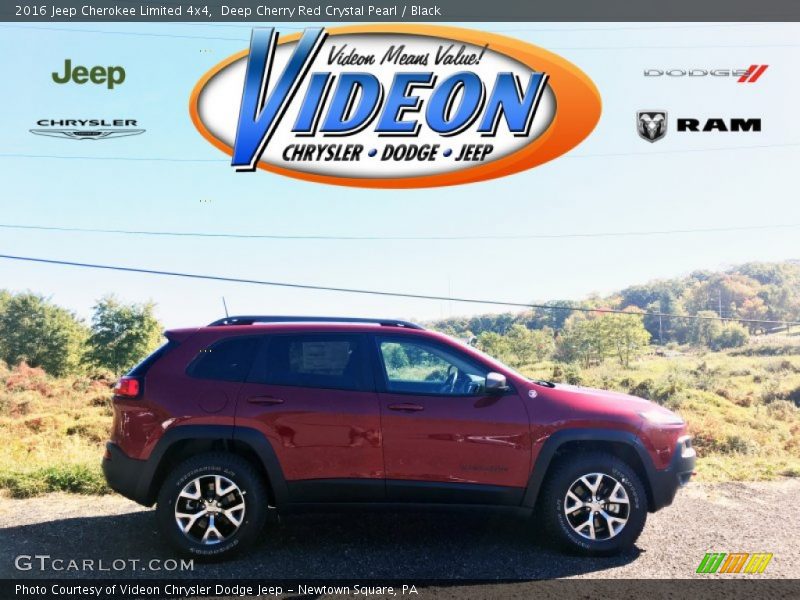 Deep Cherry Red Crystal Pearl / Black 2016 Jeep Cherokee Limited 4x4
