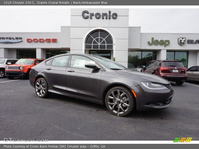 Granite Crystal Metallic / Black/Ambassador Blue 2016 Chrysler 200 S