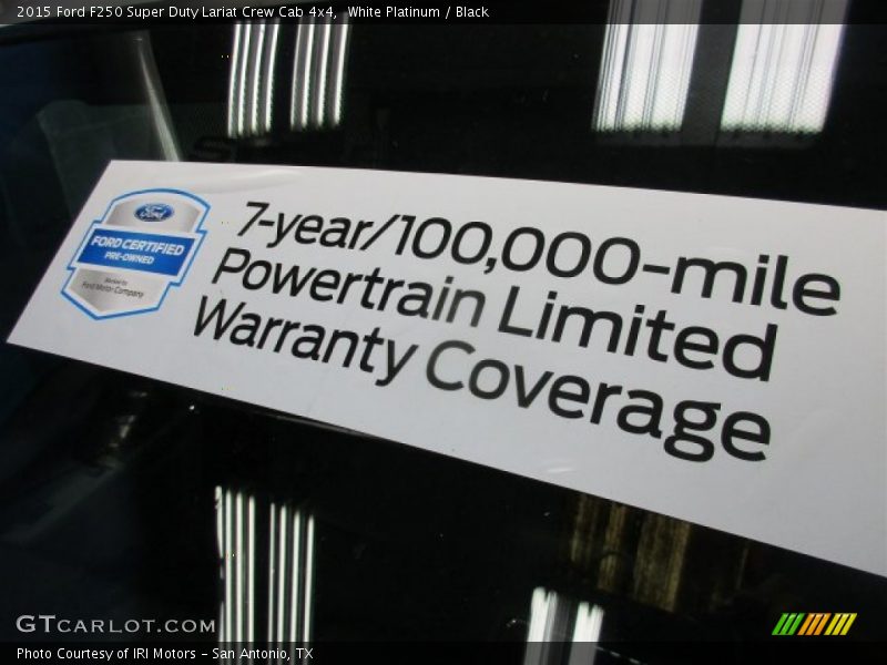 White Platinum / Black 2015 Ford F250 Super Duty Lariat Crew Cab 4x4