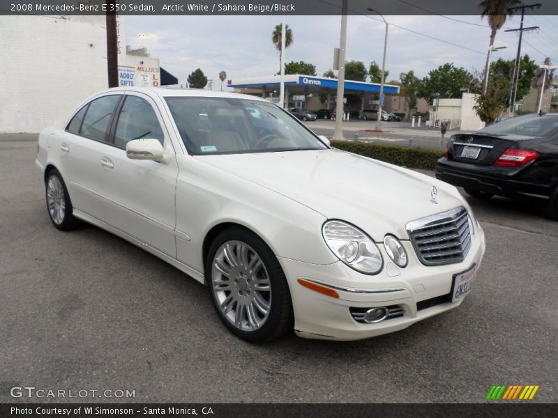 Arctic White / Sahara Beige/Black 2008 Mercedes-Benz E 350 Sedan