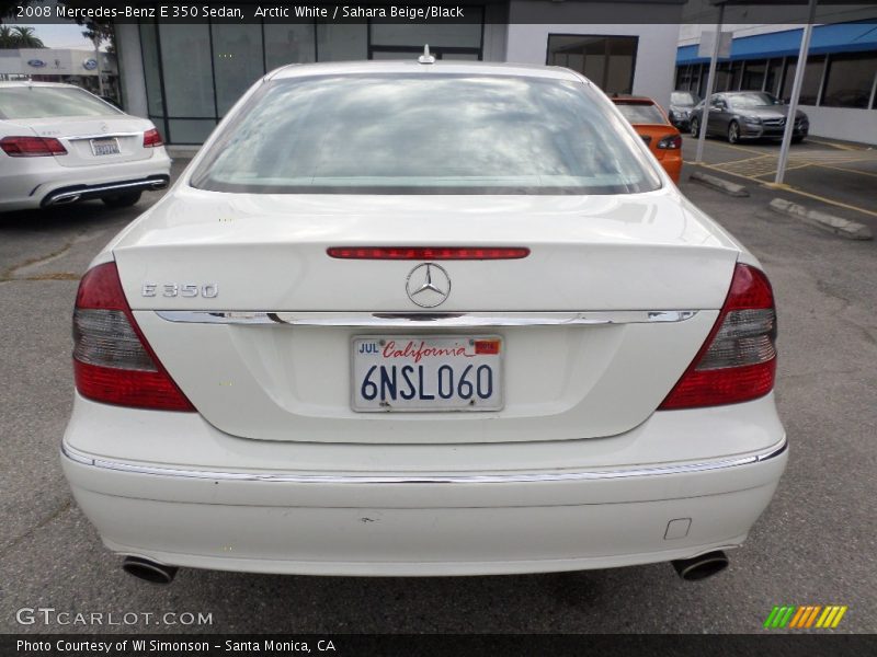 Arctic White / Sahara Beige/Black 2008 Mercedes-Benz E 350 Sedan