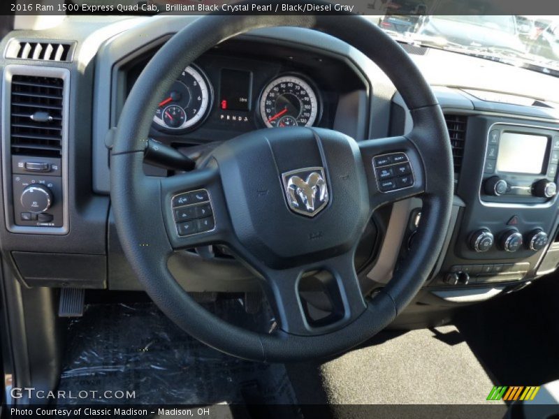 Brilliant Black Crystal Pearl / Black/Diesel Gray 2016 Ram 1500 Express Quad Cab
