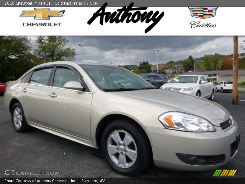 Gold Mist Metallic / Gray 2010 Chevrolet Impala LT