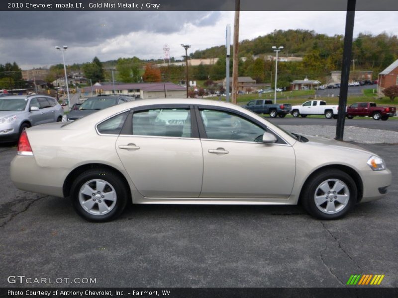 Gold Mist Metallic / Gray 2010 Chevrolet Impala LT