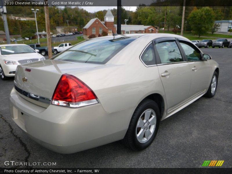Gold Mist Metallic / Gray 2010 Chevrolet Impala LT