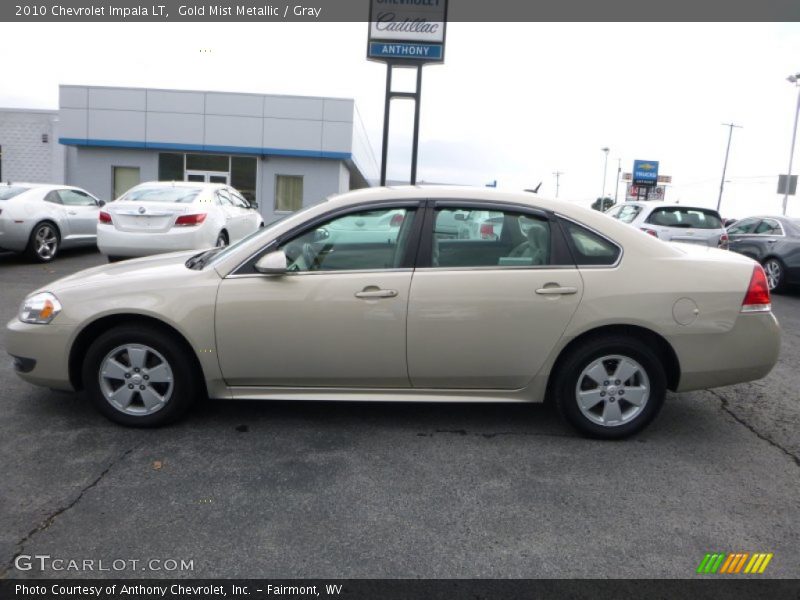 Gold Mist Metallic / Gray 2010 Chevrolet Impala LT