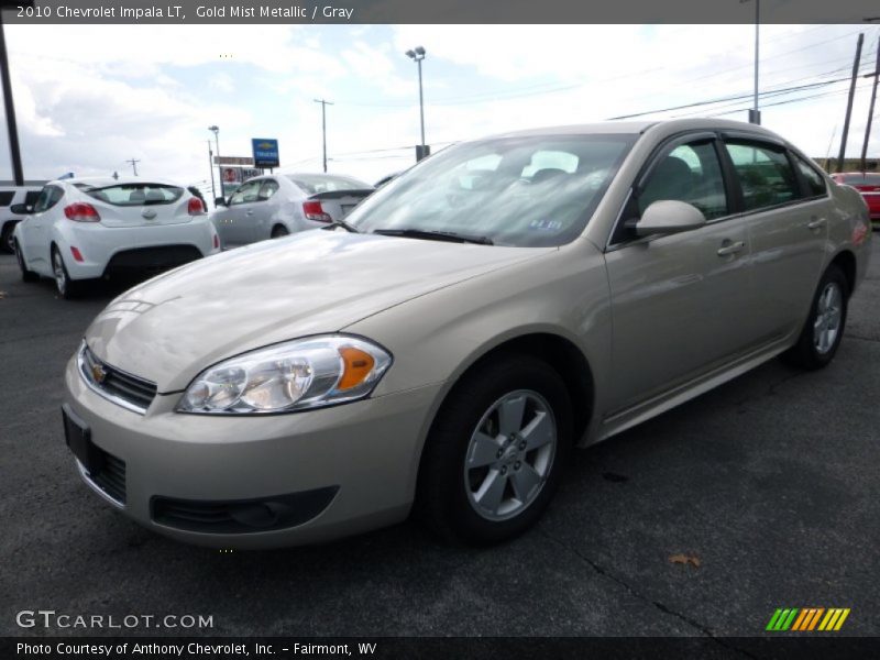 Gold Mist Metallic / Gray 2010 Chevrolet Impala LT