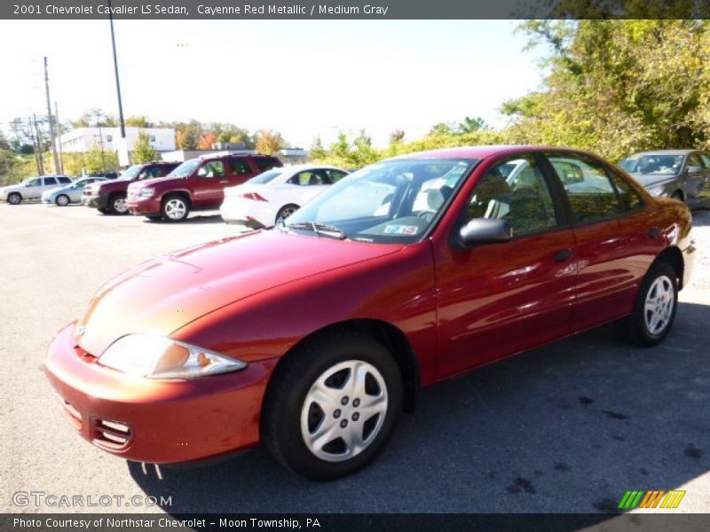 Cayenne Red Metallic / Medium Gray 2001 Chevrolet Cavalier LS Sedan