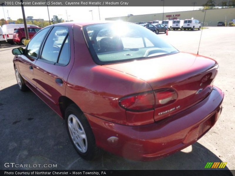 Cayenne Red Metallic / Medium Gray 2001 Chevrolet Cavalier LS Sedan