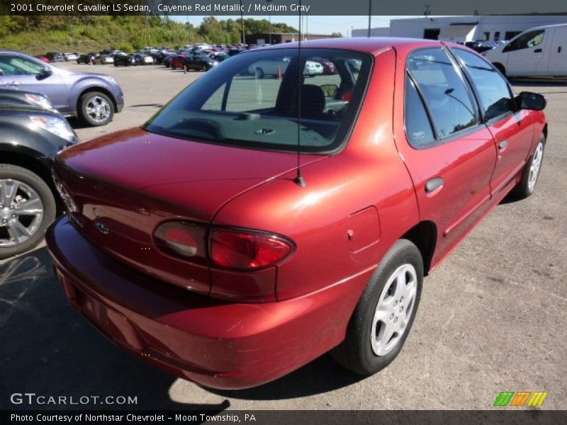 Cayenne Red Metallic / Medium Gray 2001 Chevrolet Cavalier LS Sedan