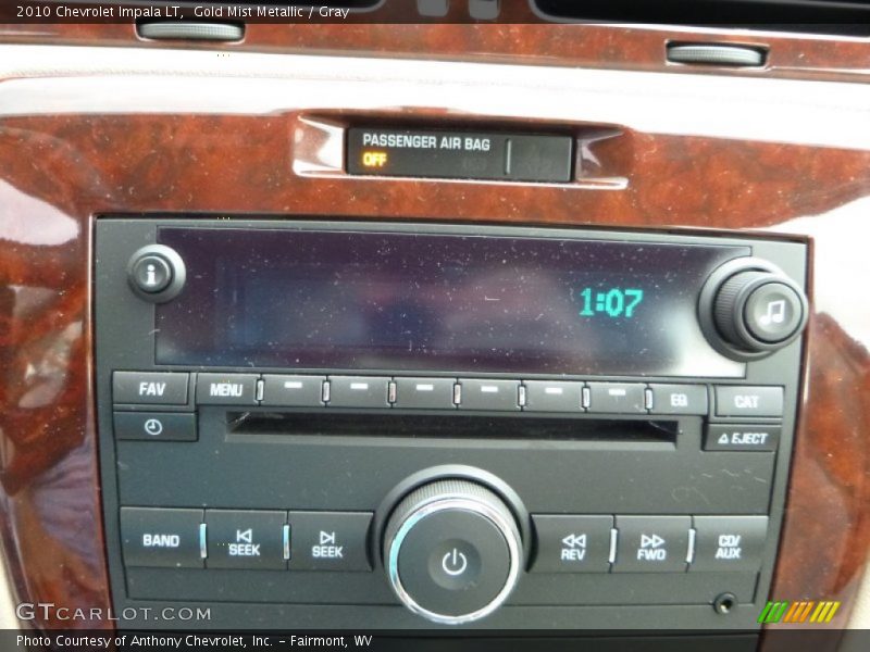 Gold Mist Metallic / Gray 2010 Chevrolet Impala LT