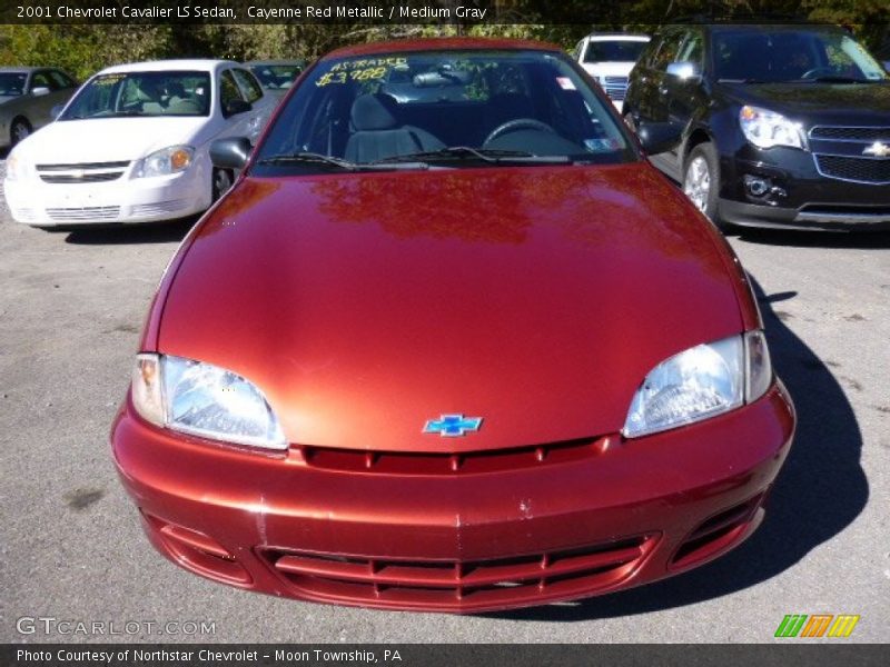 Cayenne Red Metallic / Medium Gray 2001 Chevrolet Cavalier LS Sedan