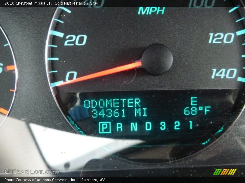 Gold Mist Metallic / Gray 2010 Chevrolet Impala LT