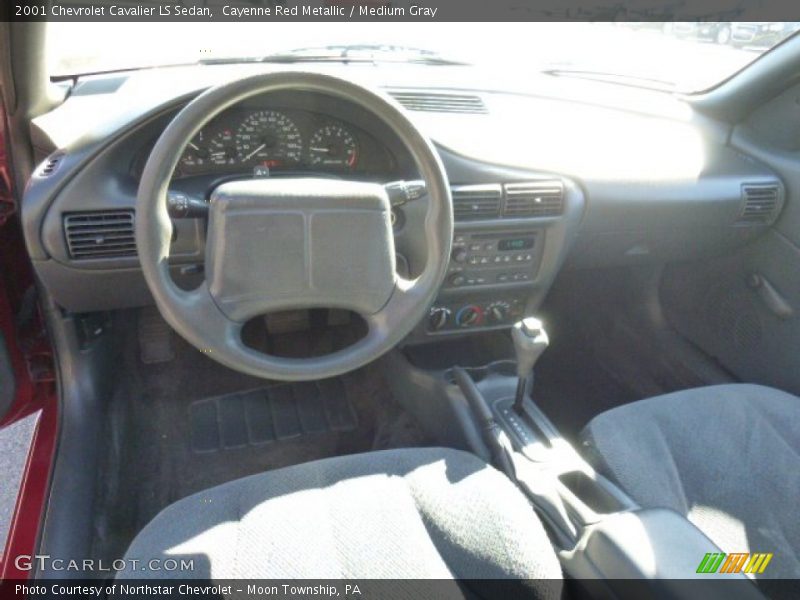 Cayenne Red Metallic / Medium Gray 2001 Chevrolet Cavalier LS Sedan