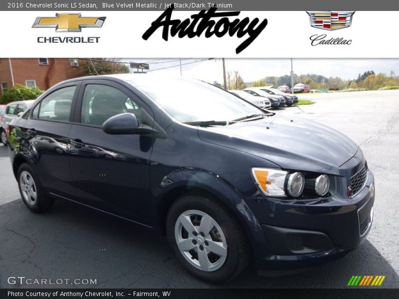 Blue Velvet Metallic / Jet Black/Dark Titanium 2016 Chevrolet Sonic LS Sedan