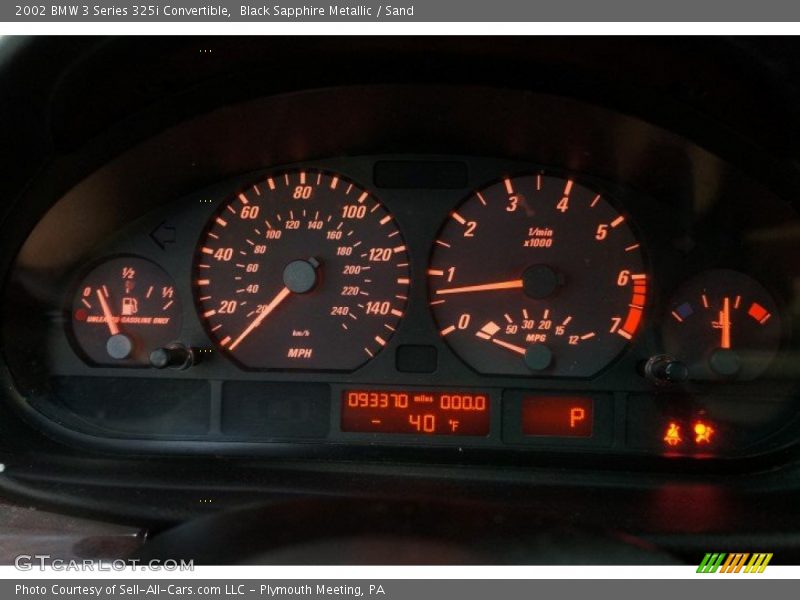 Black Sapphire Metallic / Sand 2002 BMW 3 Series 325i Convertible