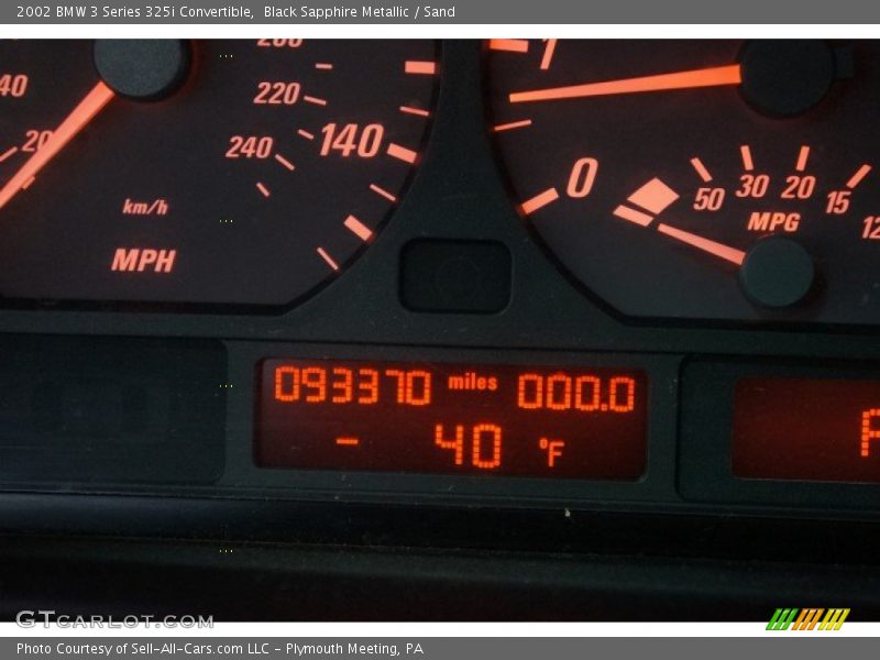 Black Sapphire Metallic / Sand 2002 BMW 3 Series 325i Convertible