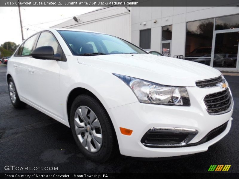 Summit White / Jet Black/Medium Titanium 2016 Chevrolet Cruze Limited LS