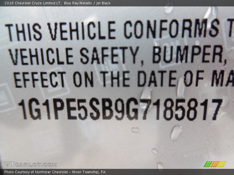 Blue Ray Metallic / Jet Black 2016 Chevrolet Cruze Limited LT