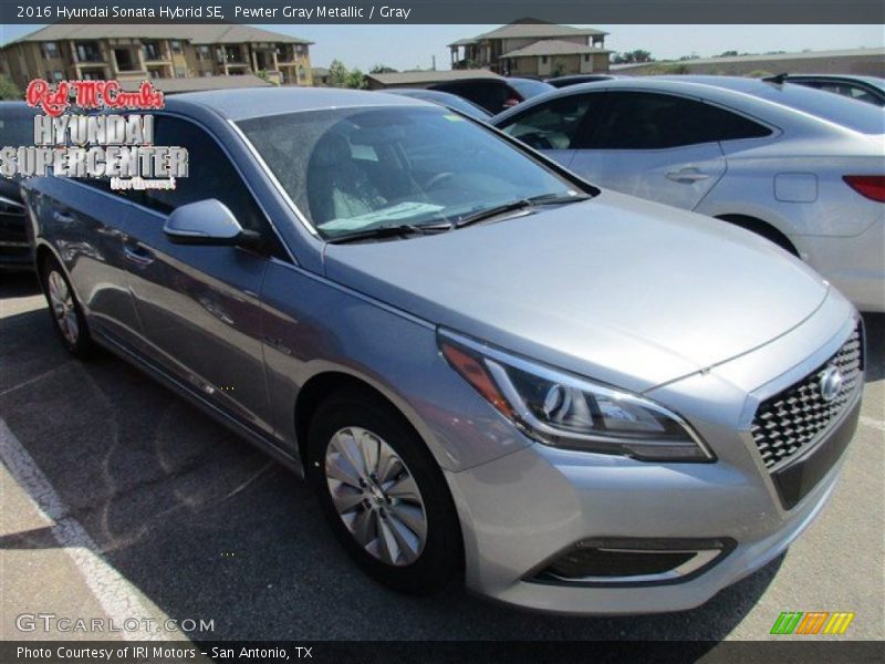 Pewter Gray Metallic / Gray 2016 Hyundai Sonata Hybrid SE