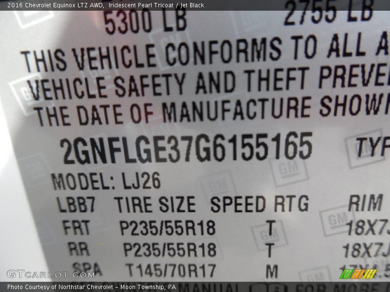 Iridescent Pearl Tricoat / Jet Black 2016 Chevrolet Equinox LTZ AWD