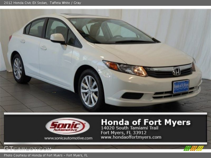 Taffeta White / Gray 2012 Honda Civic EX Sedan