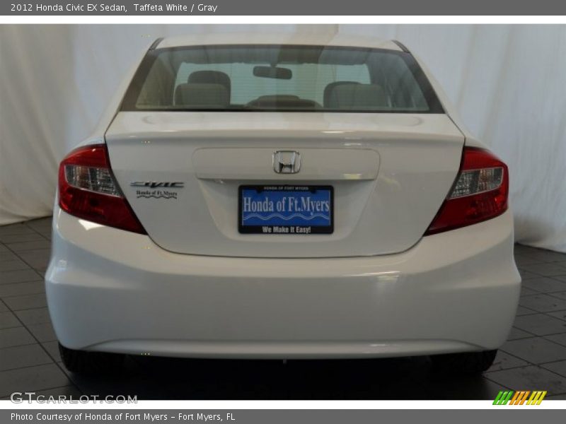 Taffeta White / Gray 2012 Honda Civic EX Sedan