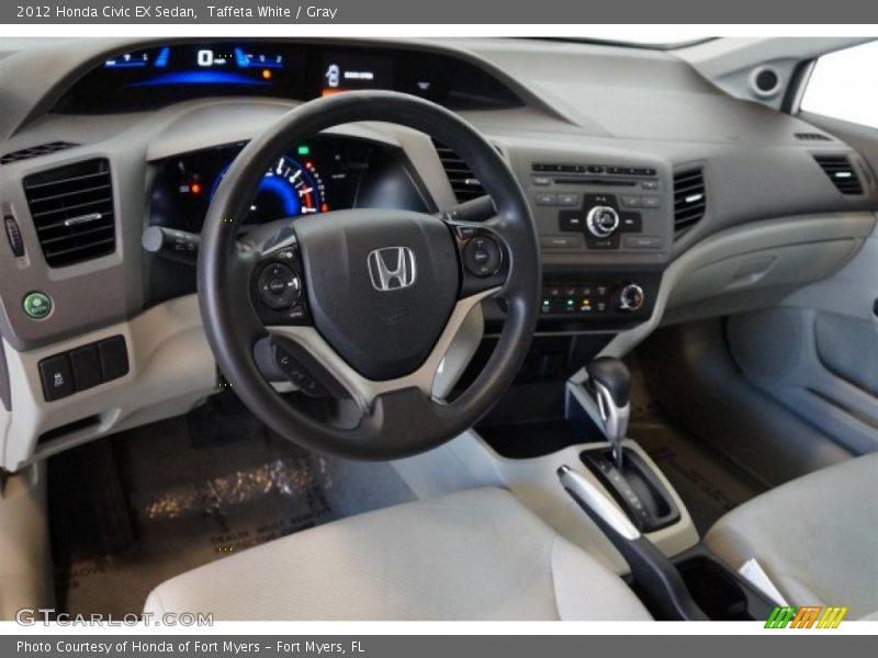Taffeta White / Gray 2012 Honda Civic EX Sedan