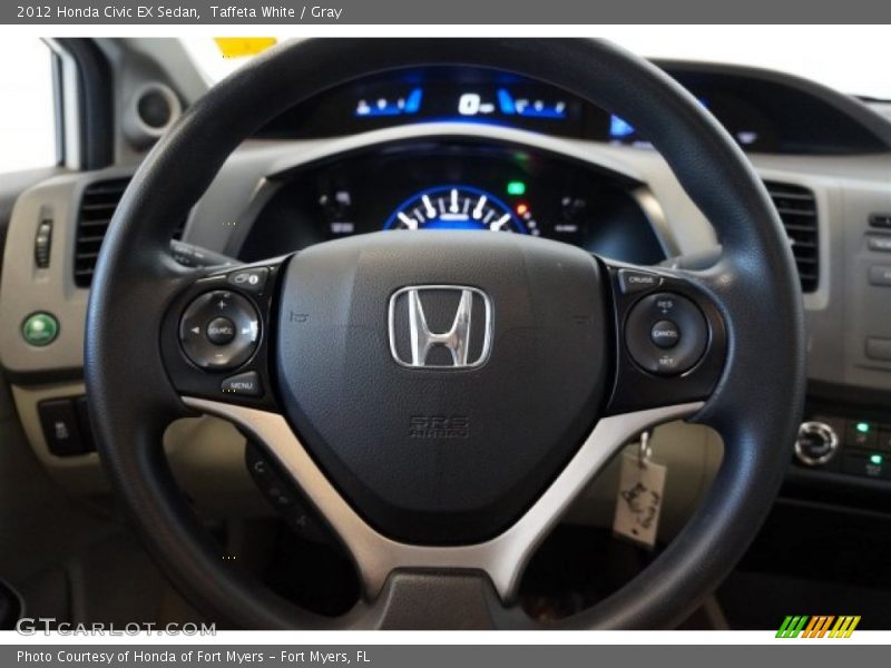 Taffeta White / Gray 2012 Honda Civic EX Sedan