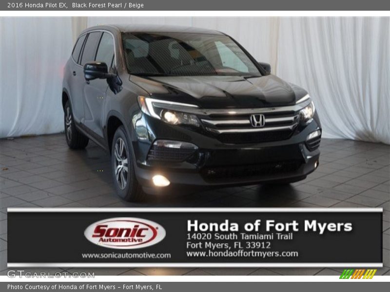 Black Forest Pearl / Beige 2016 Honda Pilot EX