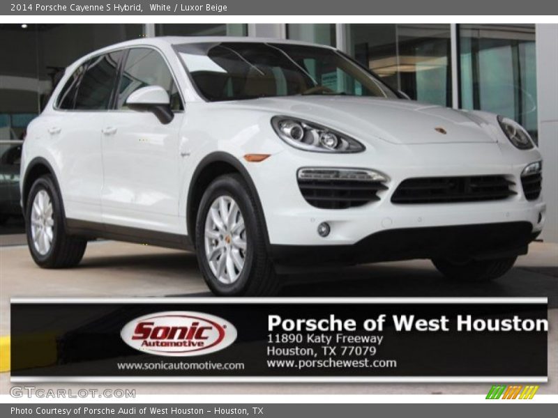 White / Luxor Beige 2014 Porsche Cayenne S Hybrid