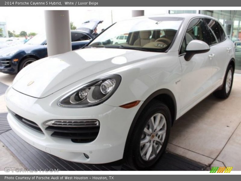 White / Luxor Beige 2014 Porsche Cayenne S Hybrid