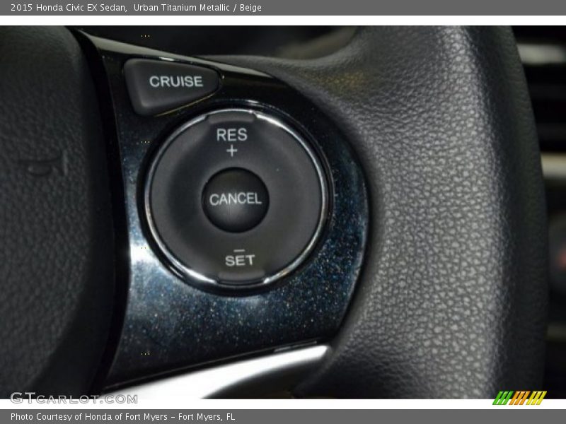 Urban Titanium Metallic / Beige 2015 Honda Civic EX Sedan