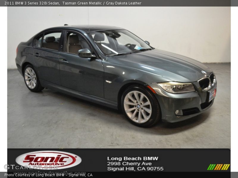 Tasman Green Metallic / Gray Dakota Leather 2011 BMW 3 Series 328i Sedan