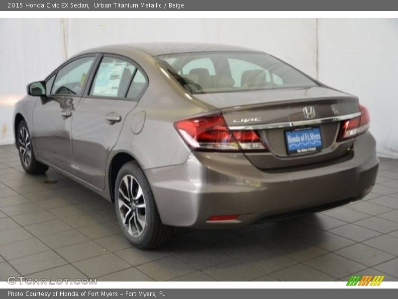 Urban Titanium Metallic / Beige 2015 Honda Civic EX Sedan