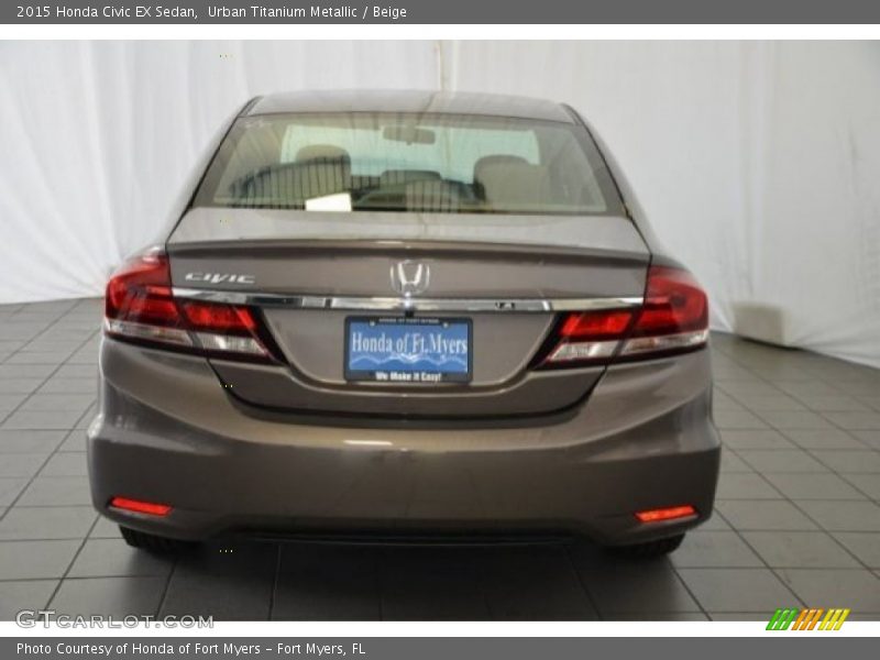 Urban Titanium Metallic / Beige 2015 Honda Civic EX Sedan