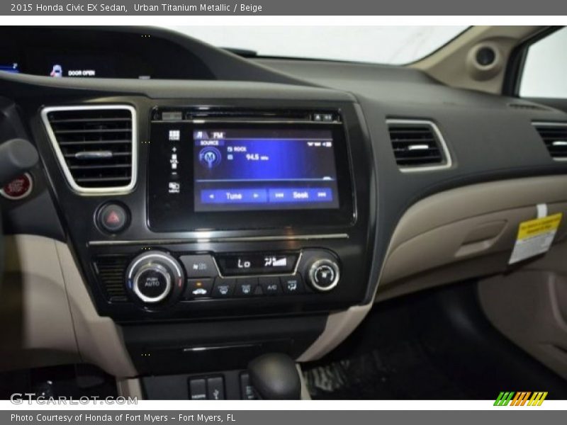 Urban Titanium Metallic / Beige 2015 Honda Civic EX Sedan