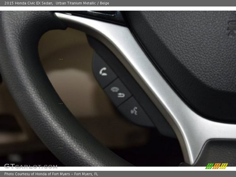 Urban Titanium Metallic / Beige 2015 Honda Civic EX Sedan