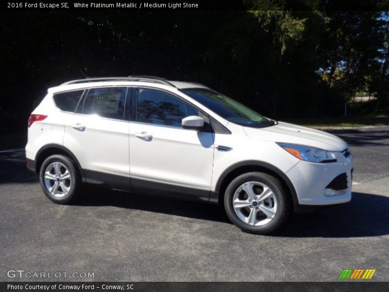 White Platinum Metallic / Medium Light Stone 2016 Ford Escape SE
