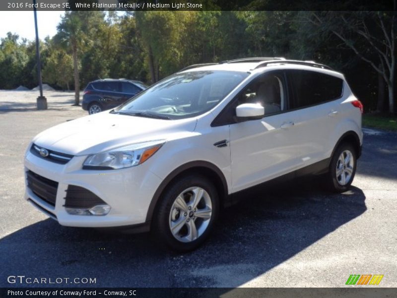 White Platinum Metallic / Medium Light Stone 2016 Ford Escape SE