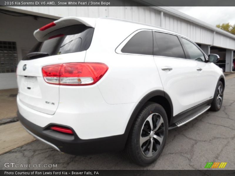Snow White Pearl / Stone Beige 2016 Kia Sorento EX V6 AWD